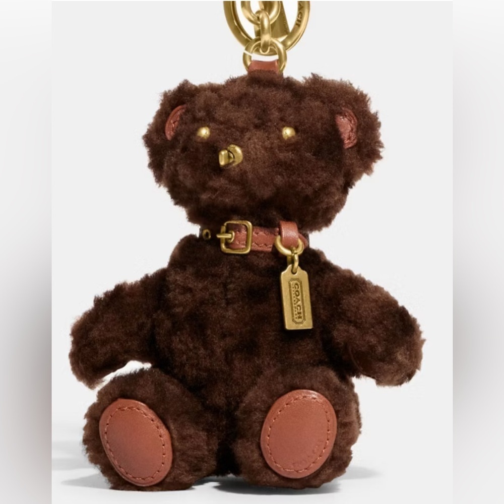 Coach Bear Bag Charm In Shearling